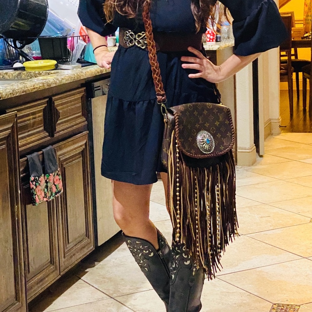Louis Vuitton Brown Crossbody Bag with Fringe